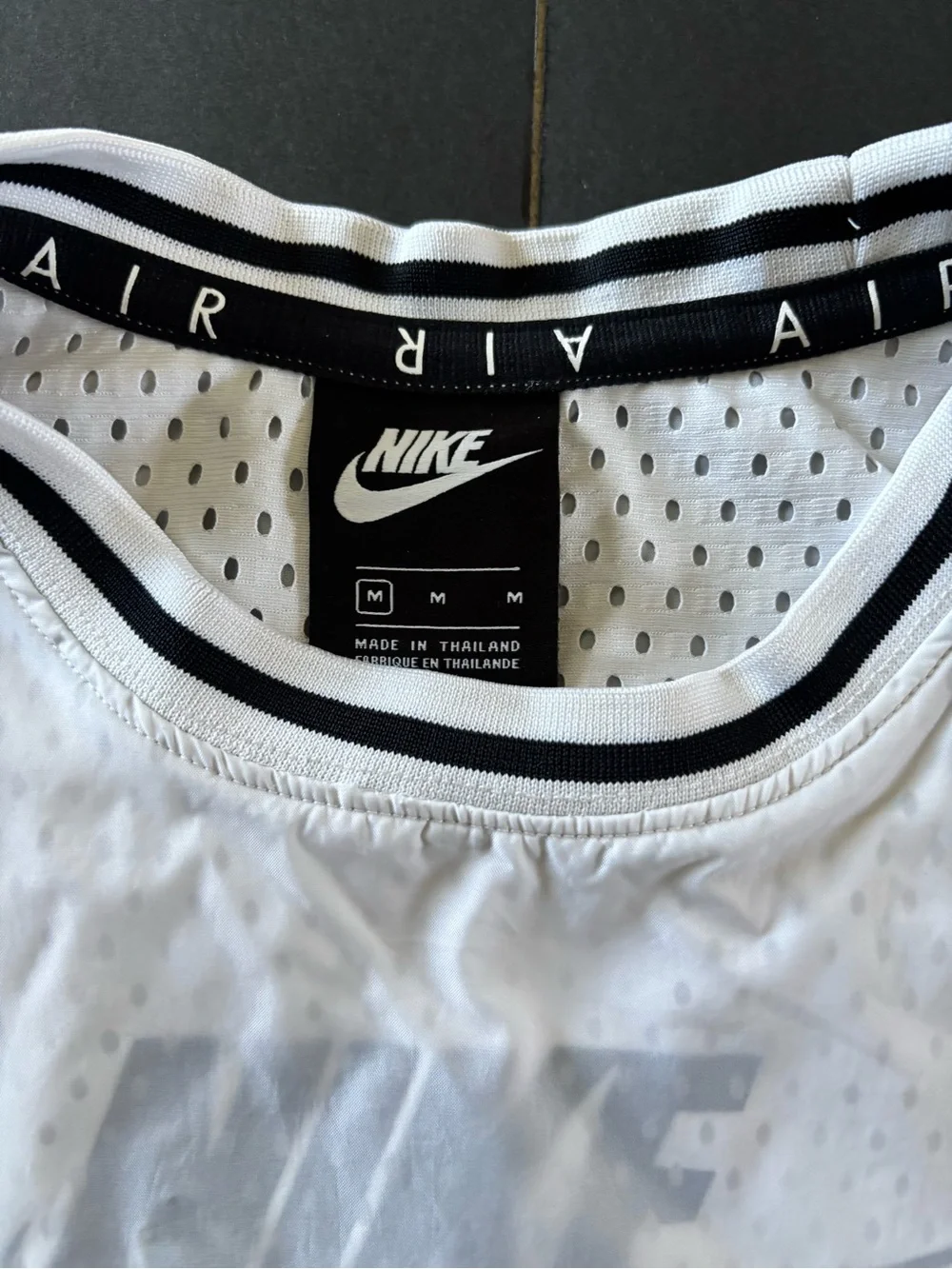 Nike White Kids' Air Short-Sleeve Tee with Contrast Collar